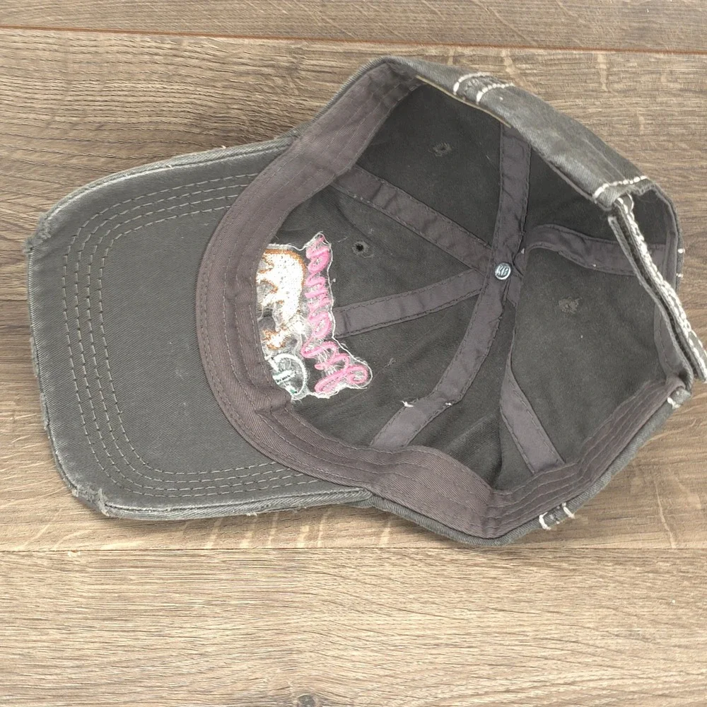Mama Bear Hat KBETHOS Cap Strap Back Grey Womens Distressed Embroidered Baseball